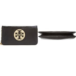 Tory Burch Reva Clutch - black and gold